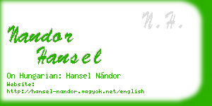 nandor hansel business card